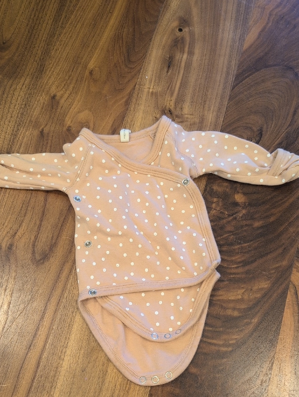 Quincy Mae Peach Dot Wrap Bodysuit